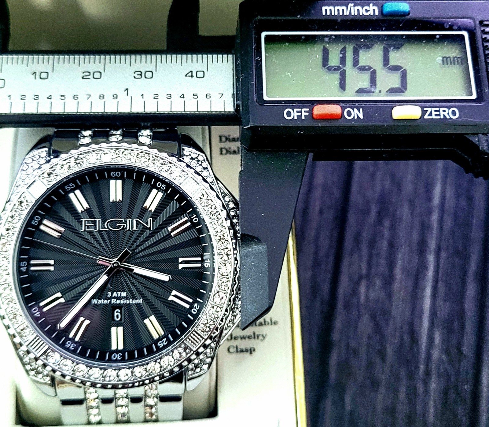 Rare Elgin Diamond Bezel Paved Mens Watch Authorized Dealer