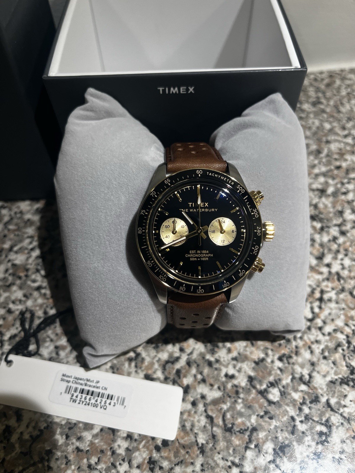 Timex Mens Waterbury Heritage Chronograph 39mm Watch Brown/Black TW2Y24100VQ