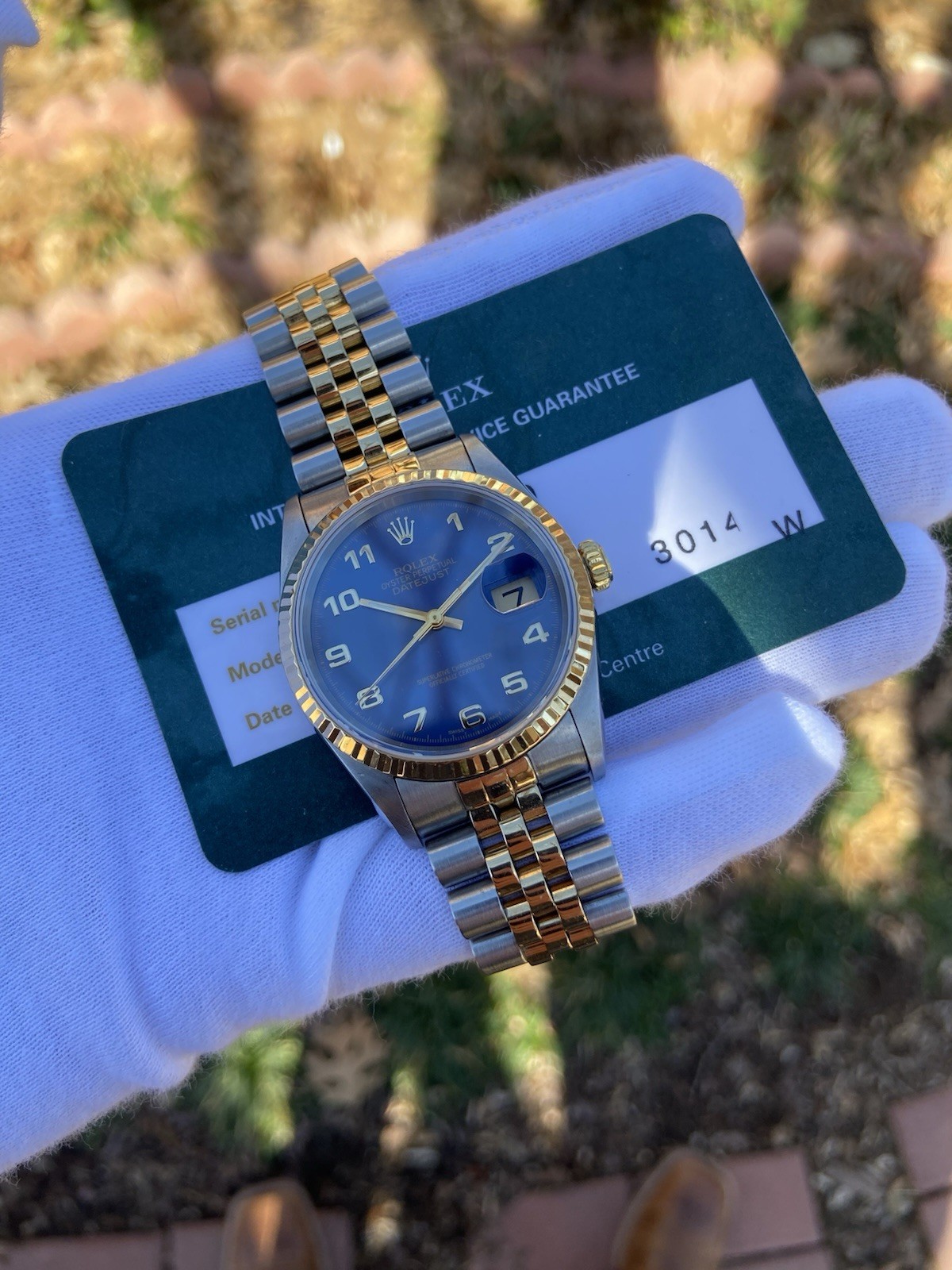 1991 Rolex Datejust 16233 Stainless Steel/ Yellow Gold Bezel Blue Dial 36mm
