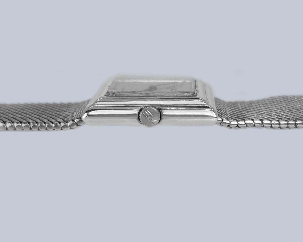 Vintage Roy King Sterling Silver Watch London 1973 Mesh Bracelet Manual Wind