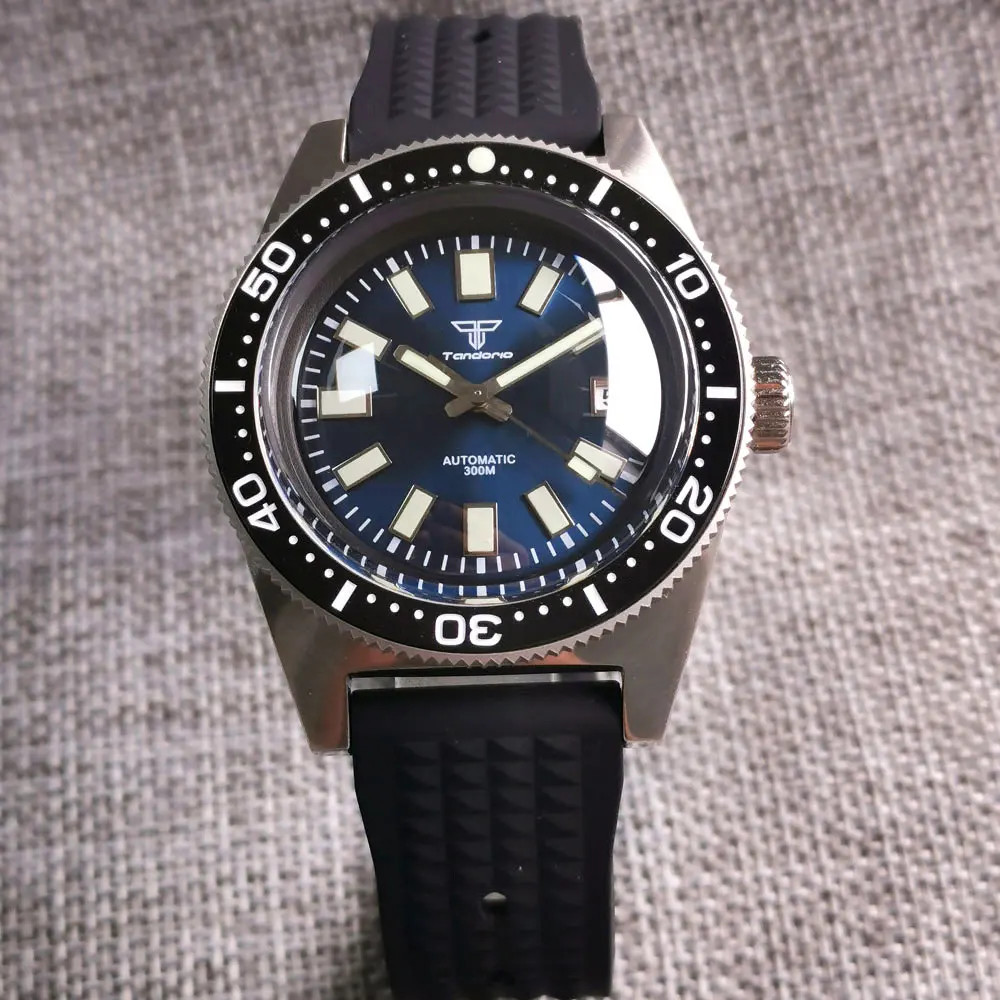 Tandorio 41mm 62MAS 30ATM Black Automatic Men Watches For Japan NH35/Miyota 8215
