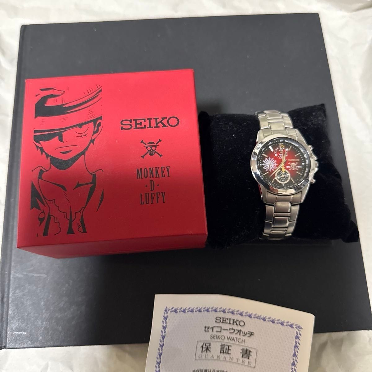 SEIKO x ONE PIECE Monkey D Luffy Chronograph Watch Red Dial LE w/Box Guarantee