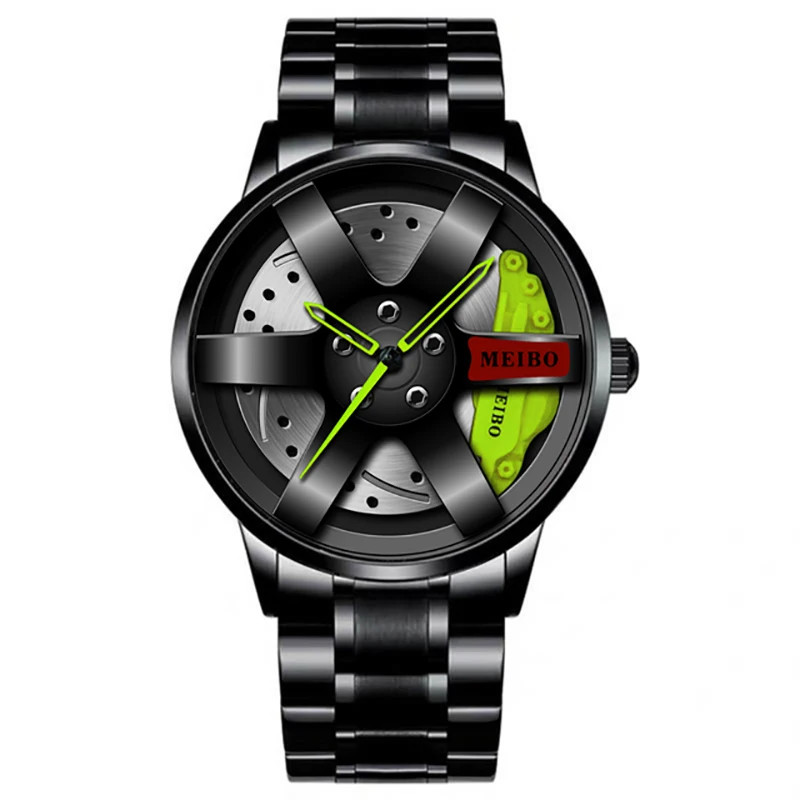Men’s Stainless Steel Quartz Watch with Black Alloy Band – New Arrival