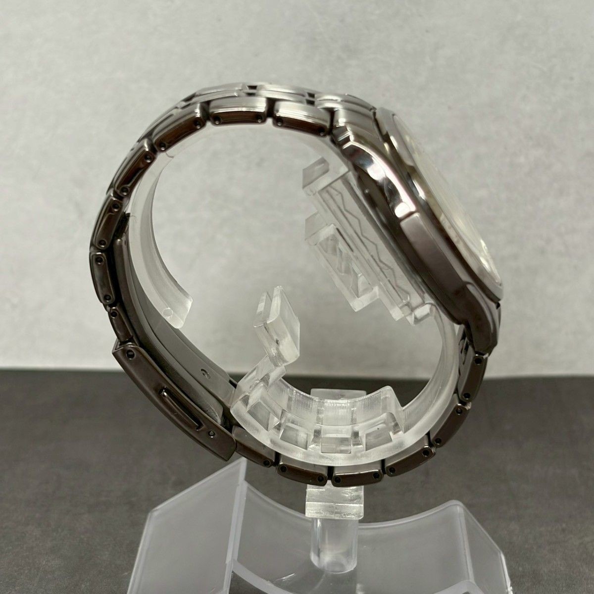 Citizen Attesa Eco-Drive Radio Day Date Champagne Dial Titanium Watch Japan
