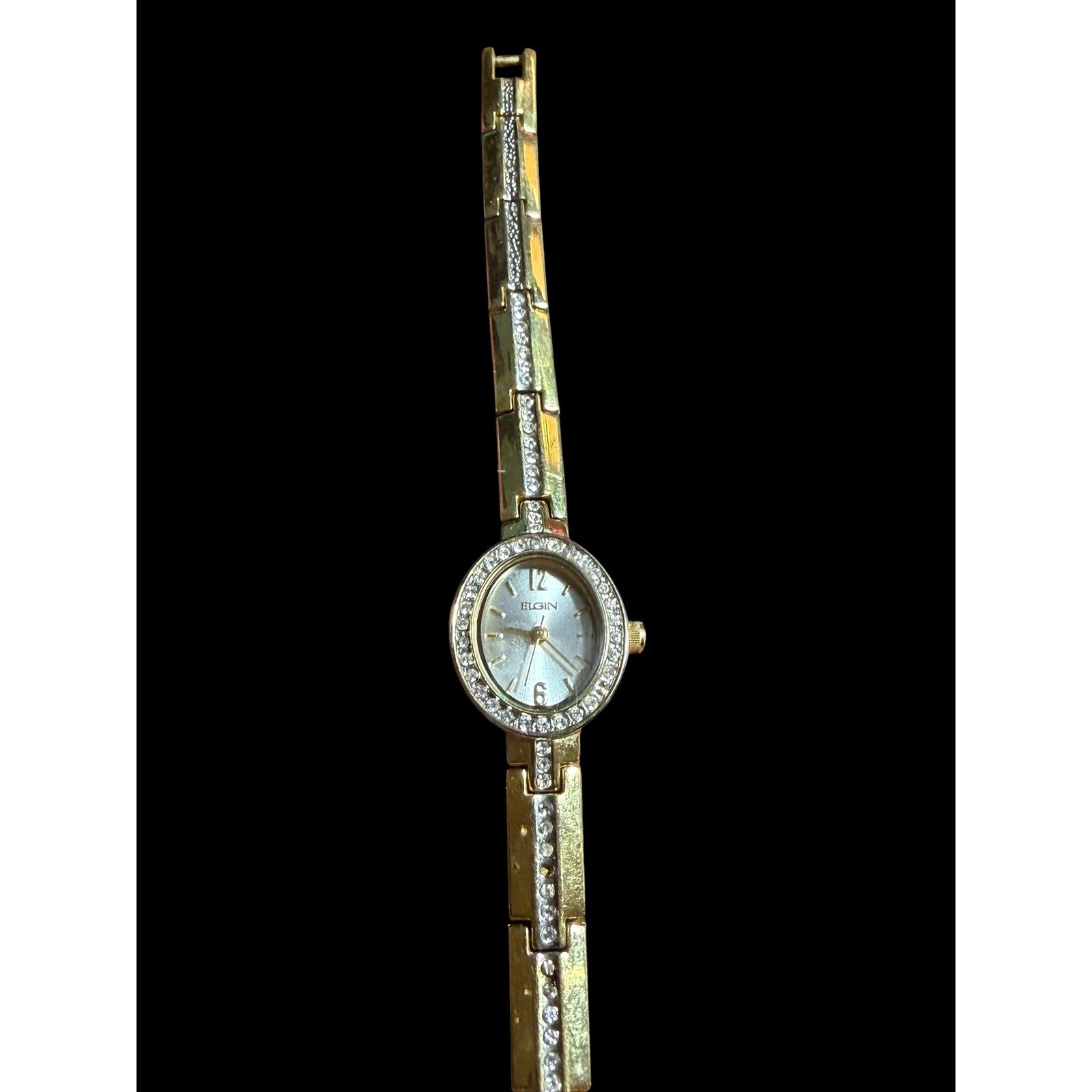 Elgin EG8B89ST Women’s Gold Tone Crystal Bezel Bracelet Watch Quartz V321