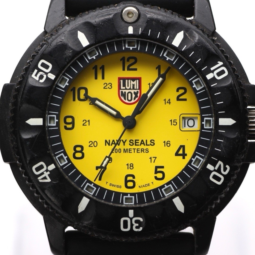 Rare Vintage Luminox Navy SEAL Series 3000 Yellow Dial Swiss Quartz Watch Run
