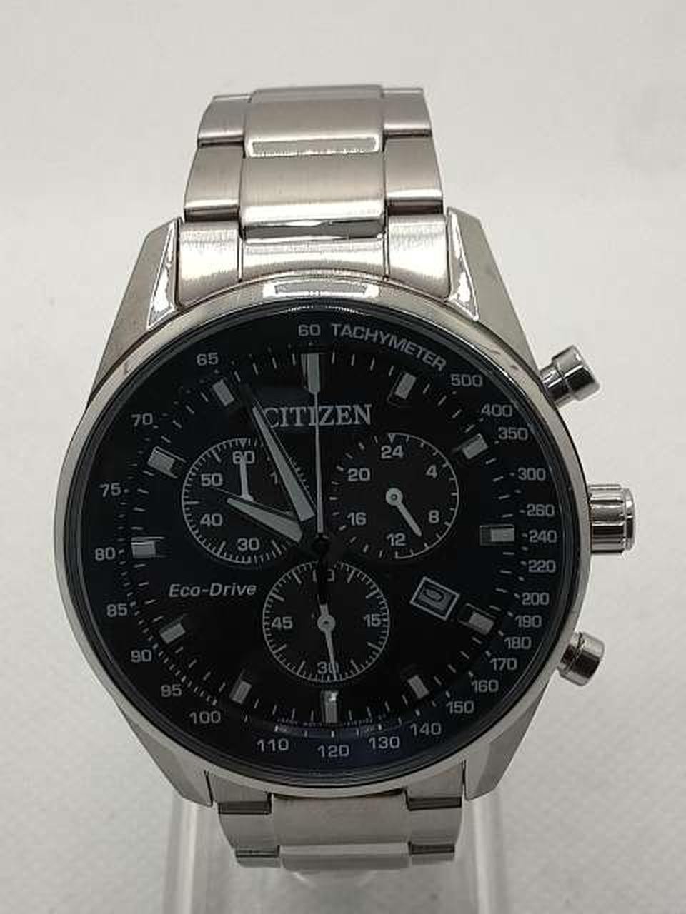 CITIZEN AT2390-58L Quartz Chronograph Black Dial Steel Watch
