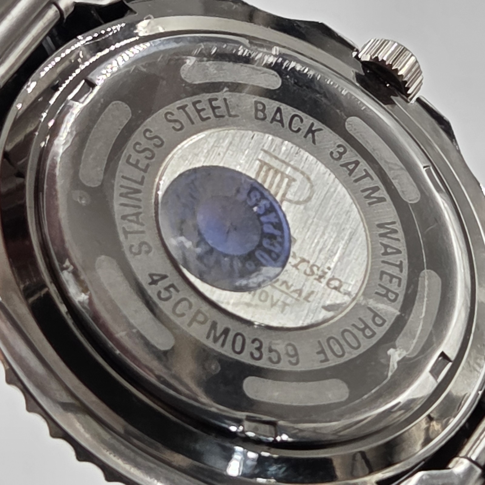 Philip Persio Day Quartz Watch Black Dial & Bezel S.Steel Bracelet Japan Mov New