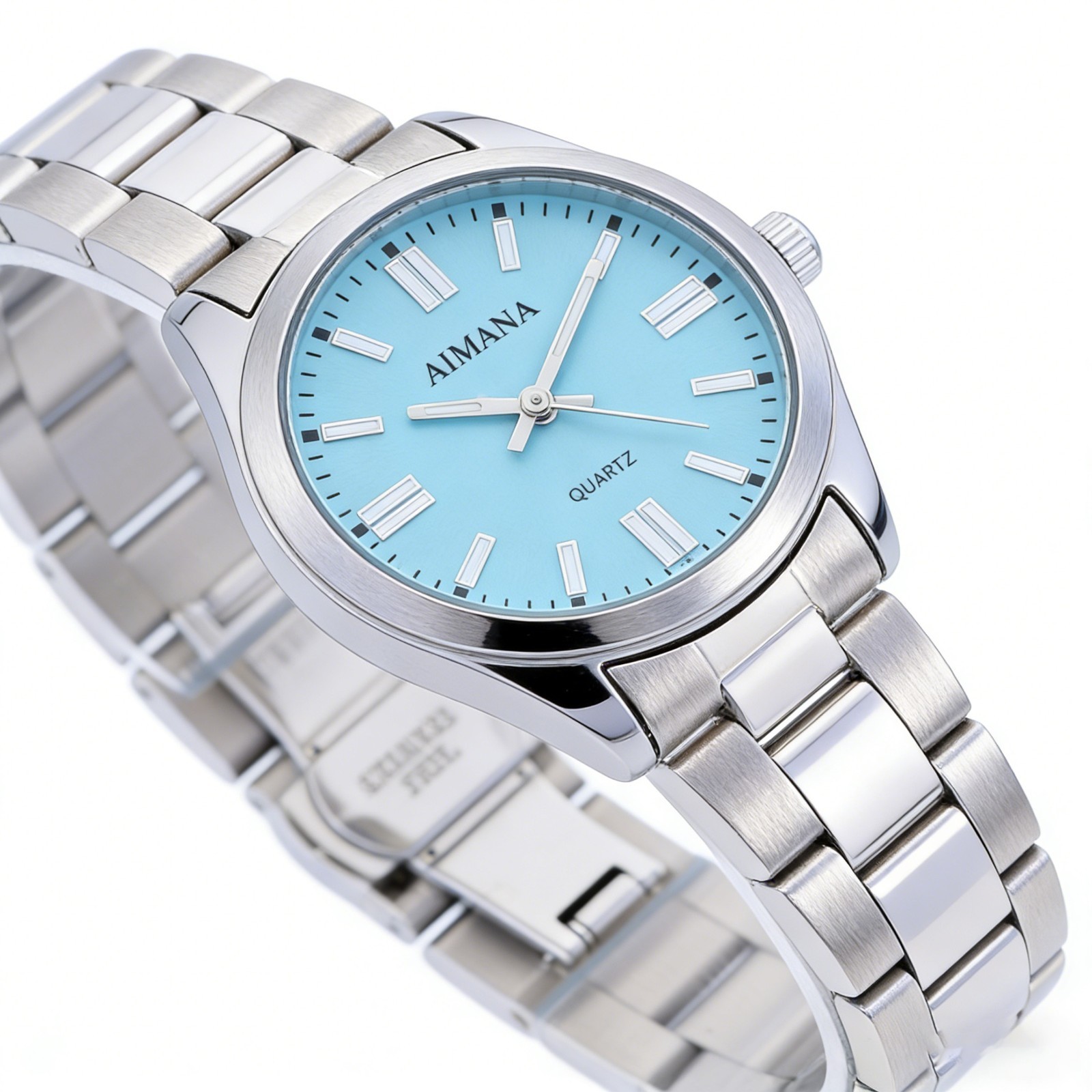 VORSEL Classic Blue Round Dial Women’s Quartz Silver Tone Watch 32mm