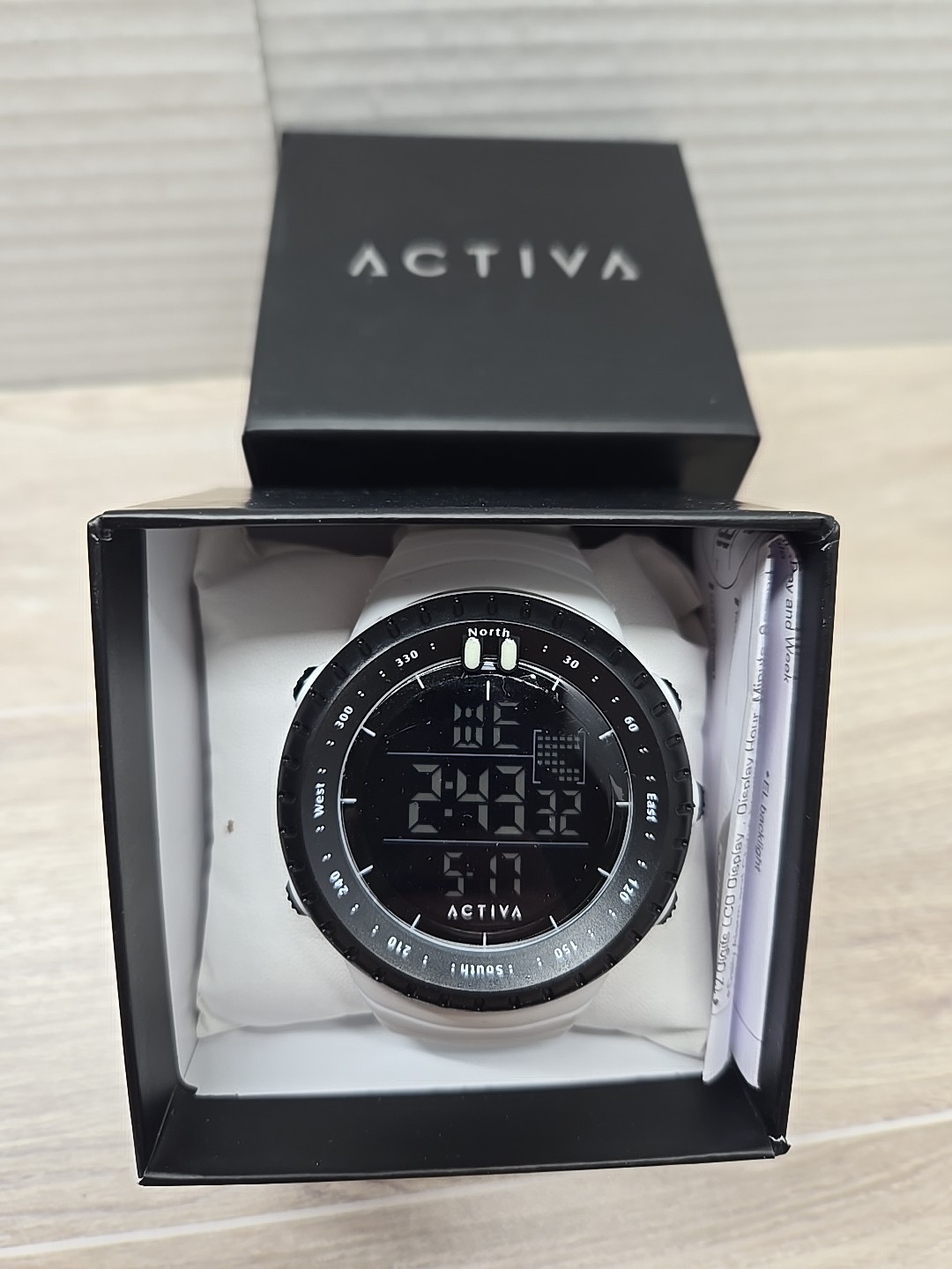 NEW Activa Odyssey X Invicta 53mm Digital Black Bezel White Band Watch