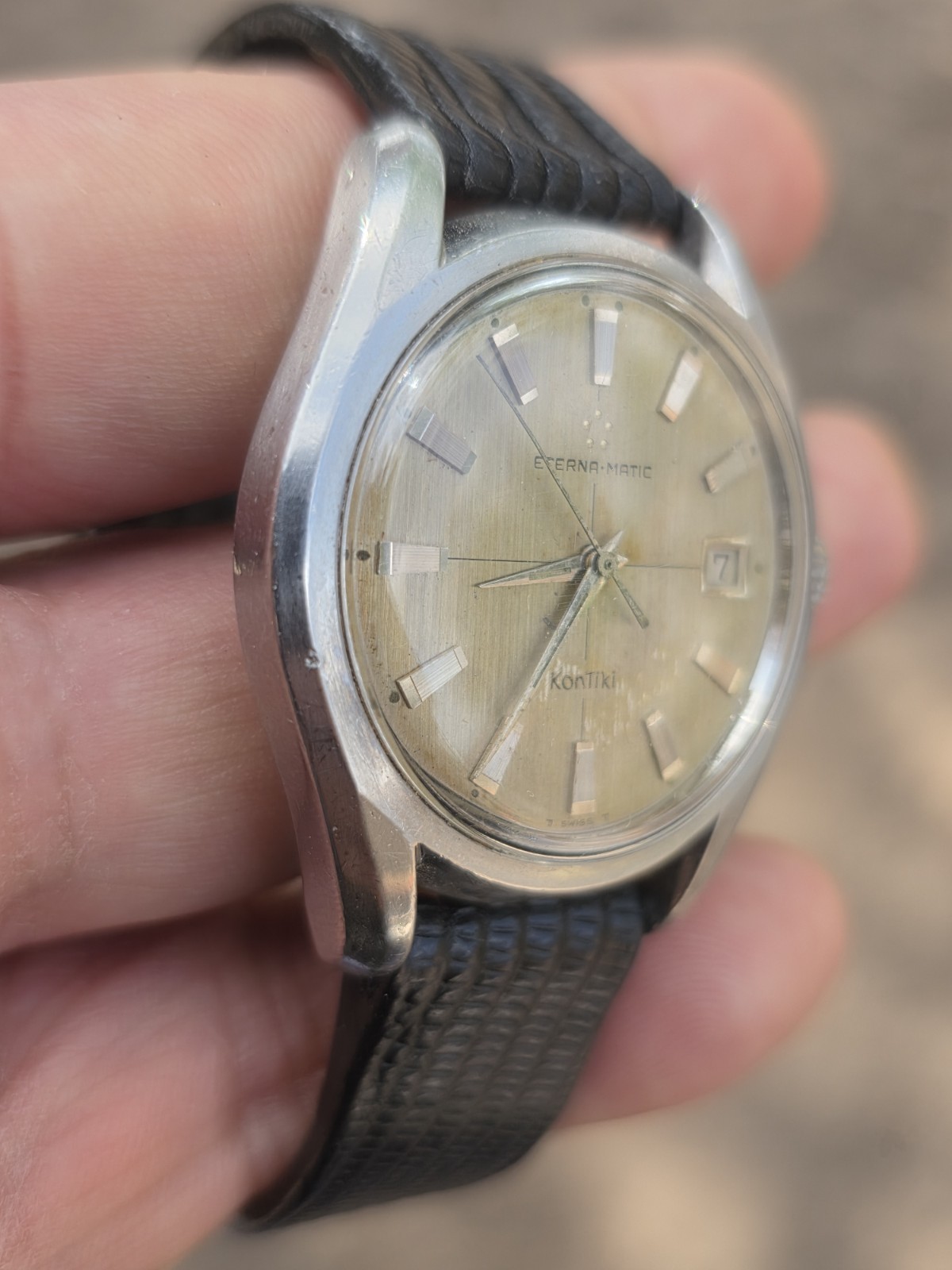 Wristwatch 1960’s SS ETERNA-MATIC KONTIKI 17J SWISS Automatic ~ Runs