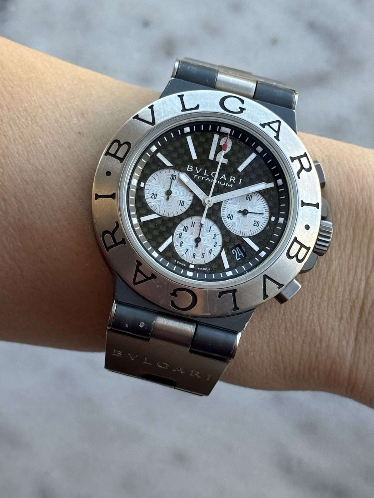 Bvlgari Diagono Titanium TI 44 TA CH Chronograph Automatic Mens 44mm Swiss Made