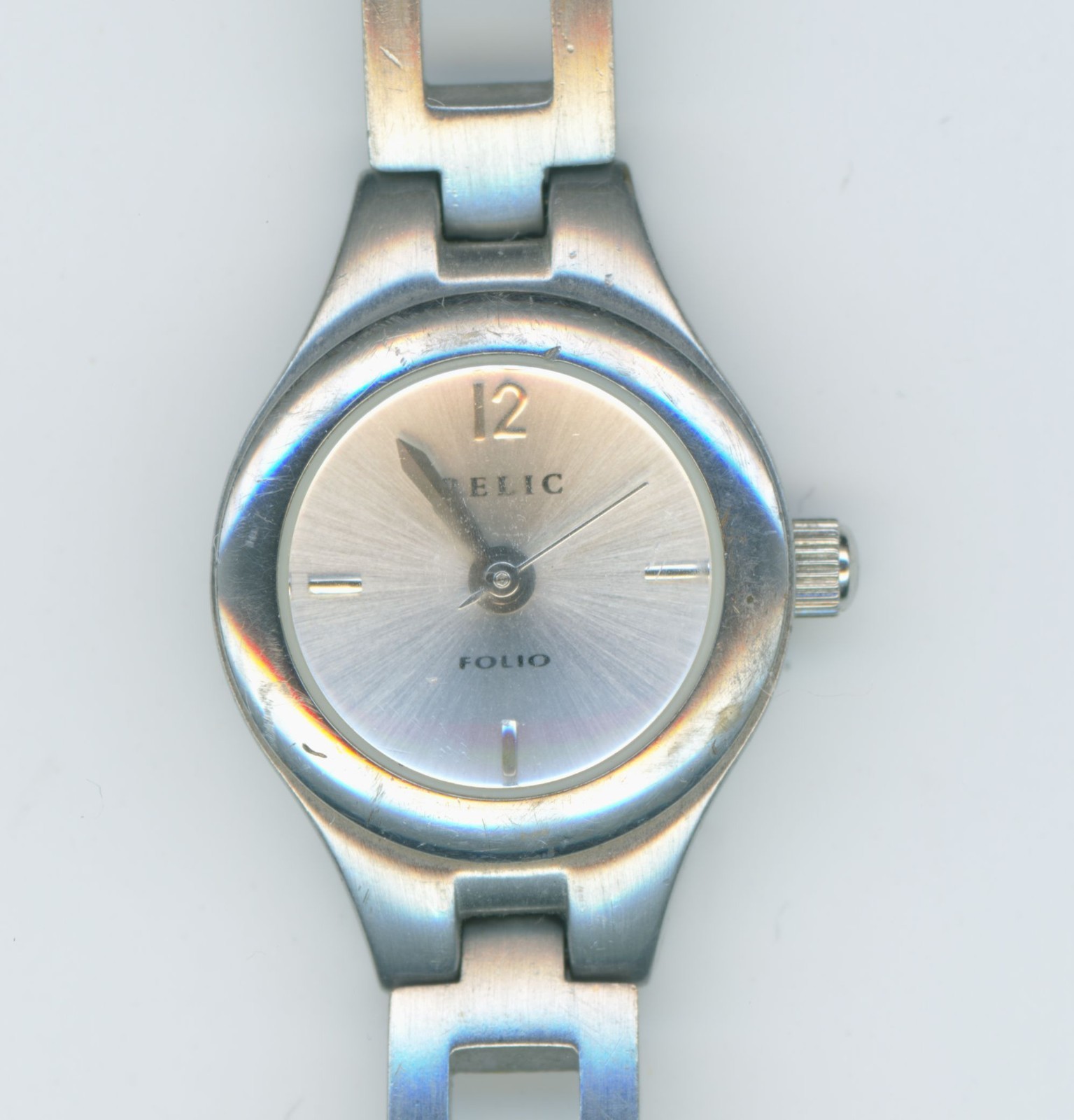 RELIC FOLIO ZR33416 110305 WR30M 100FT SILVERTONE WRIST WATCH 0869