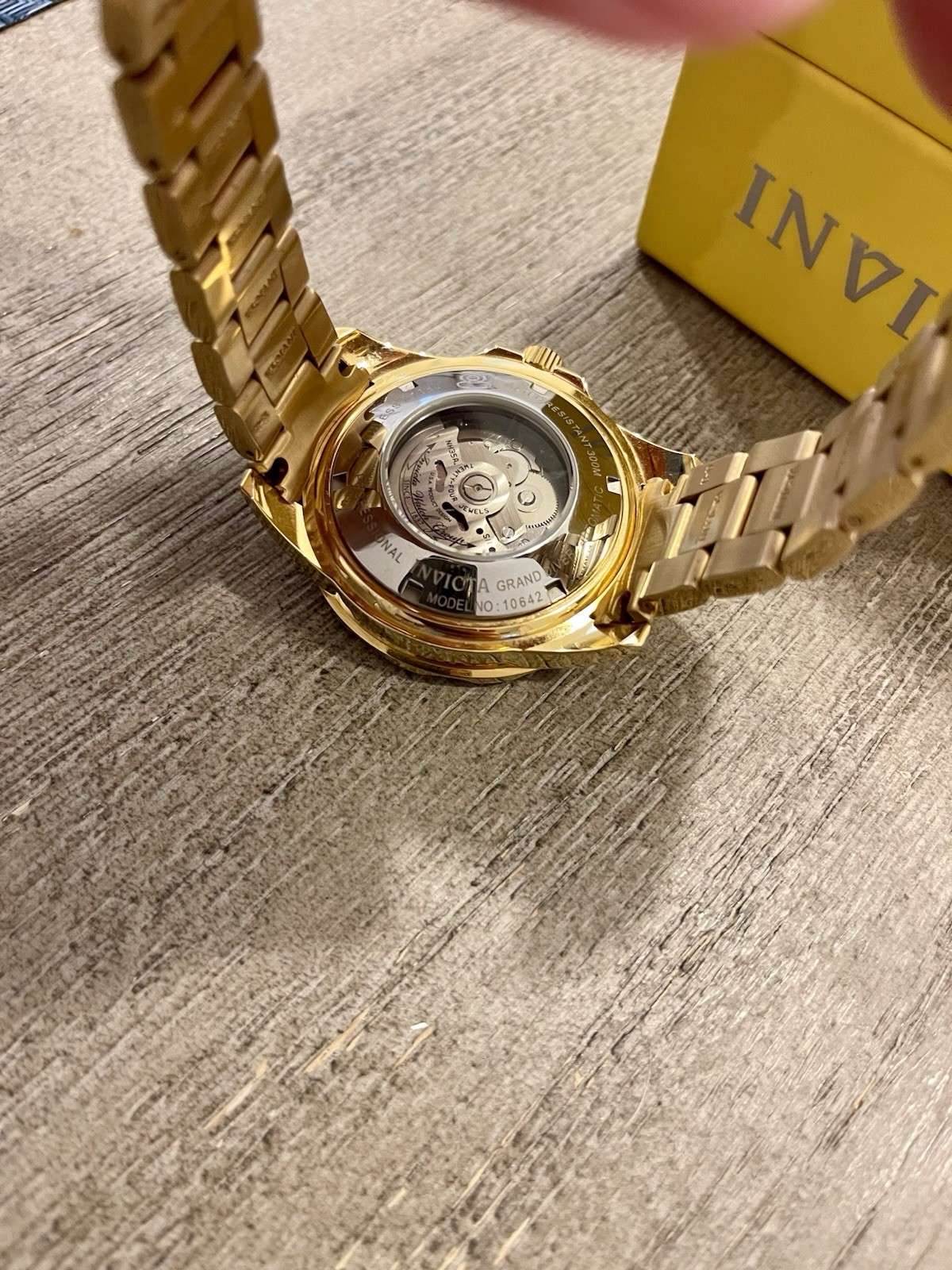 Invicta Grand Diver 10642 Men’s Gold Automatic Black Carbon Fiber Watch