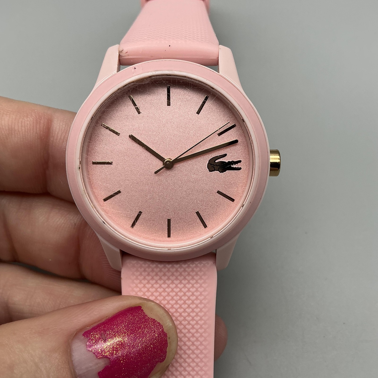 Lacoste Monochrome Womens Watch 36mm Pink Silicone LC.112.3.29.2930 New Battery