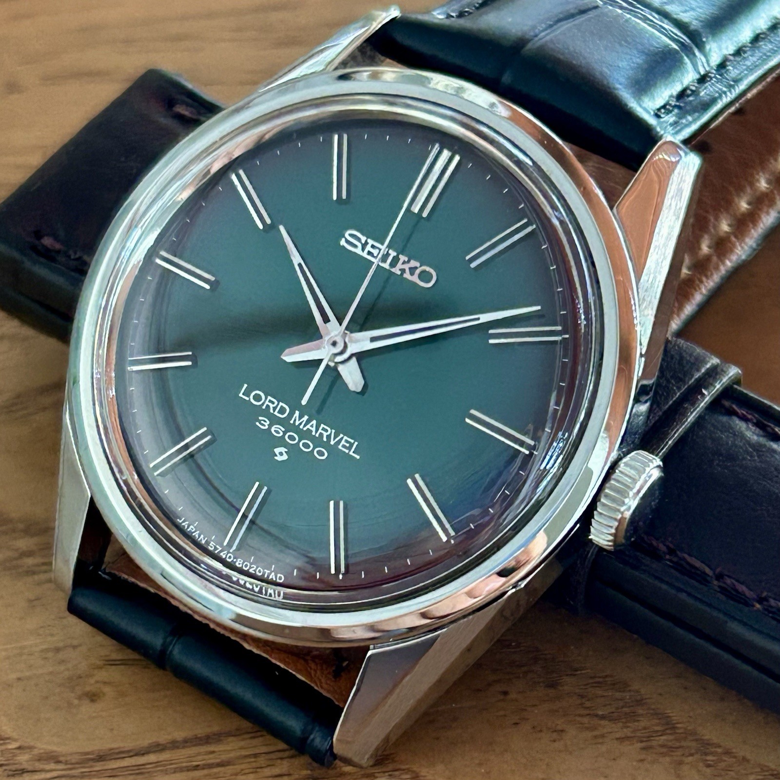 Seiko Lord Marvel 36,000 Green Dial w/ SERVICE PROOF Ref. 5740-8000 Vintage 1969