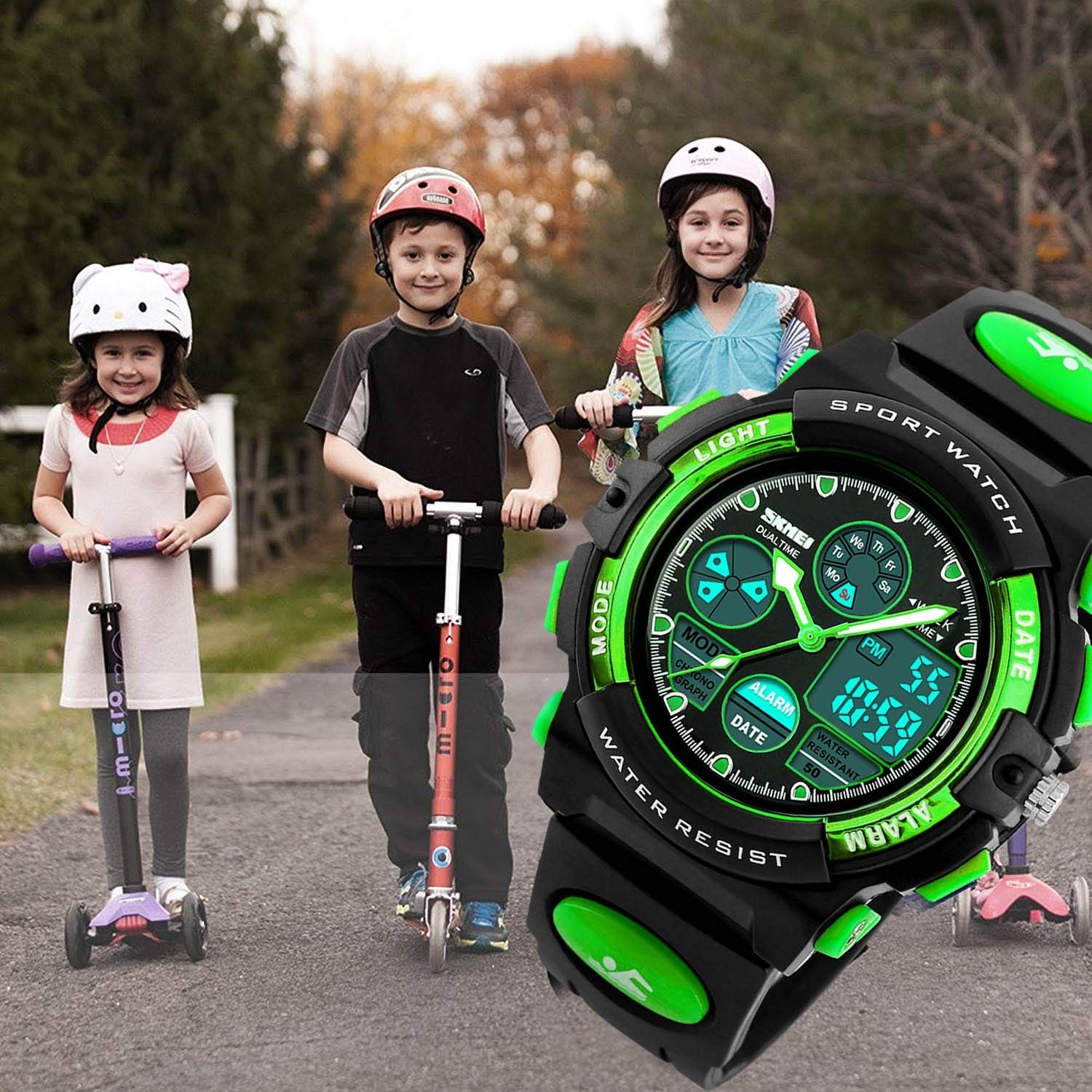 Kids Waterproof Sport Watch – Digital Analog Quartz, Alarm & Stopwatch, Outdoor