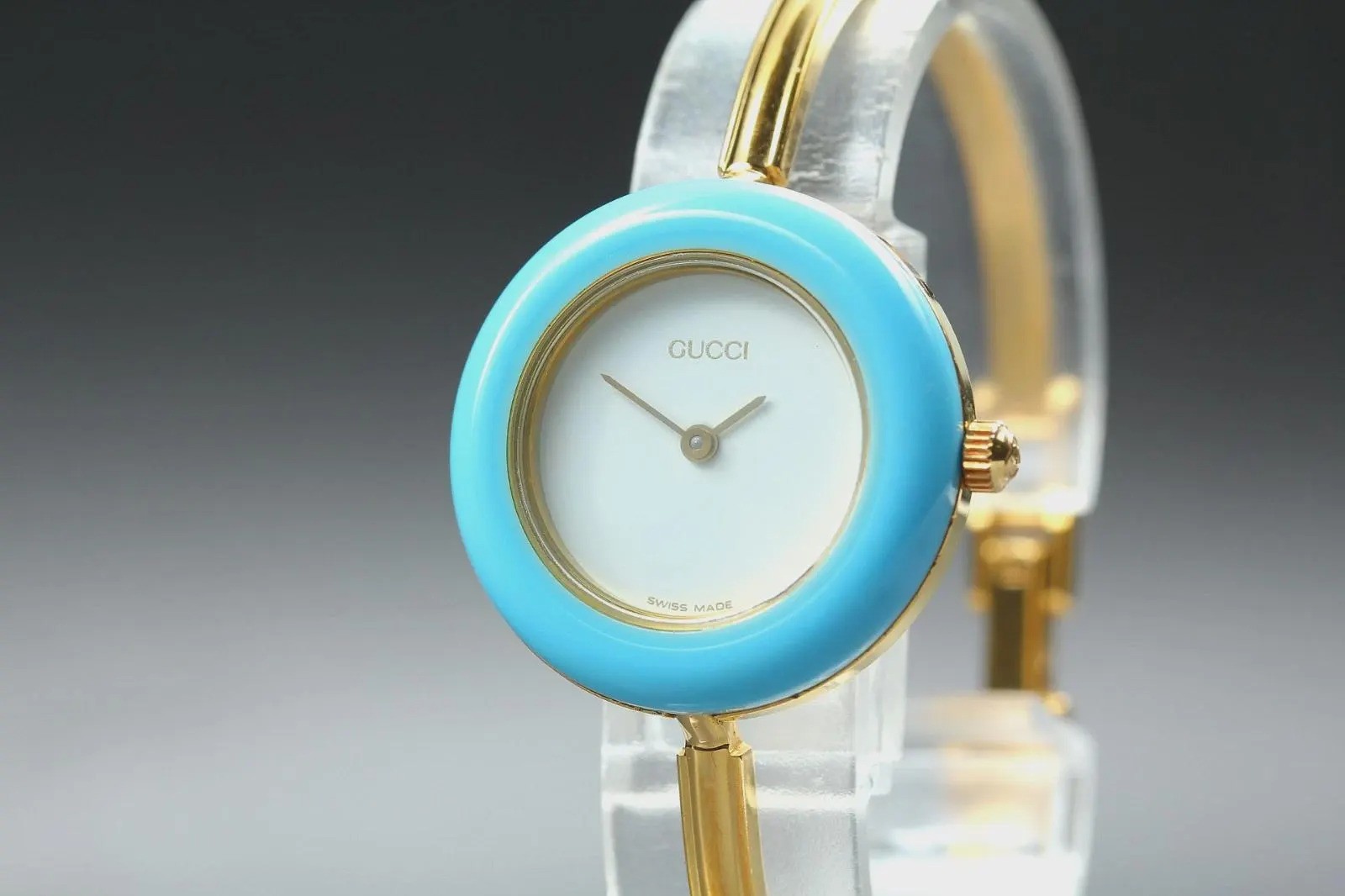 [Near MINT] GUCCI Change Bezel 11/12.2 26mm Blue Quartz Women’s Watch From JAPAN