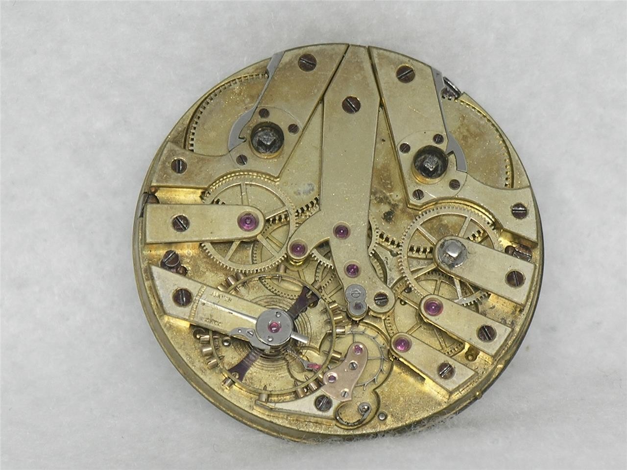 VERY RARE 30 JEWEL 44MM JUMPING INDEPENDENT SECONDS SWISS MOVEMENT, RUNNING!