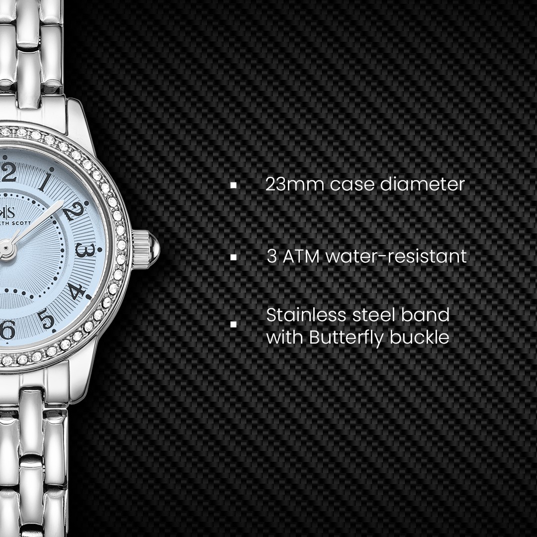 Kenneth Scott Women’s Analog Watch | Blue Dial, 23mm, 30 m (3 ATM)