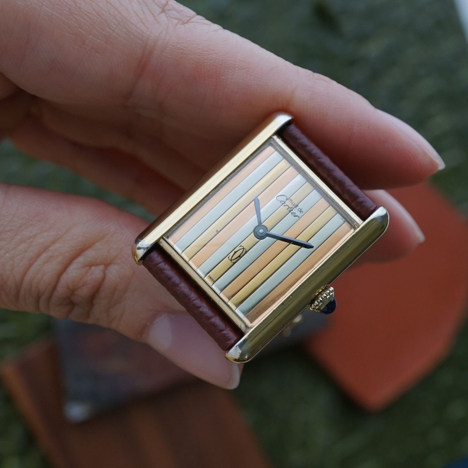Cartier Must de Cartier Tank Tricolor Dial Vermeil Manual Wind 1980s