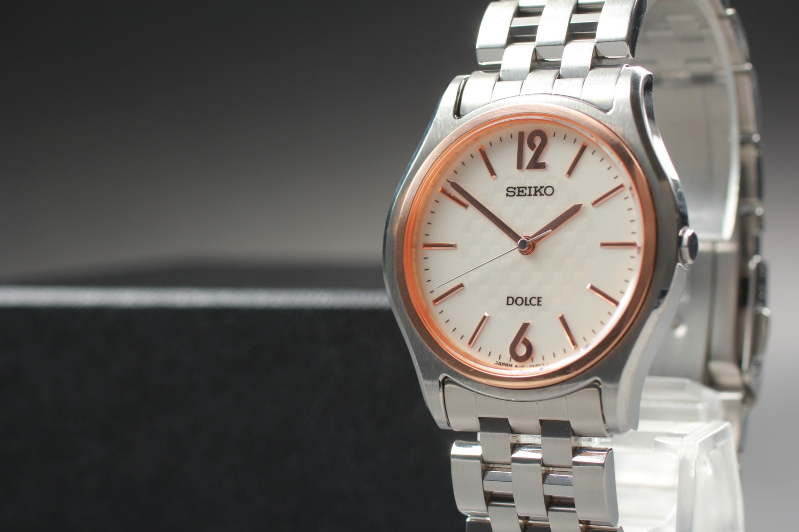 Vtg 2002 N MINT Seiko Dolce 8J41-0AD0 Quartz Rose Bezel HAQ Mens Watch JAPAN
