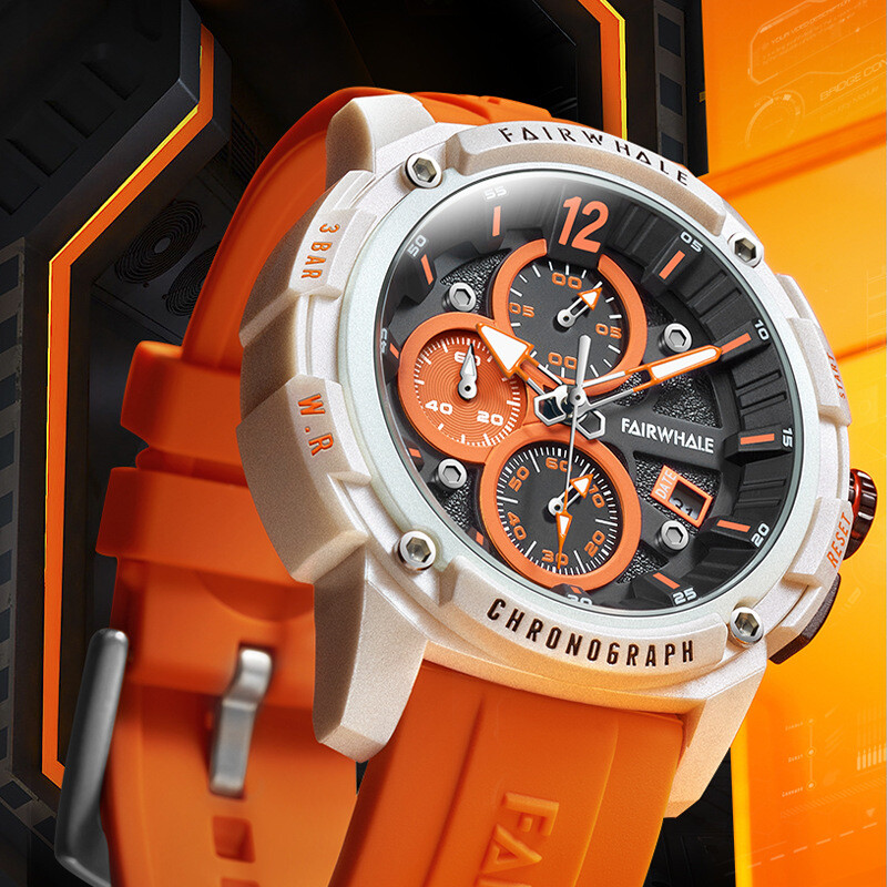 MARK FAIRWHALE Outdoor Sports Multifunction Waterproof Luminous Quartz Watch`