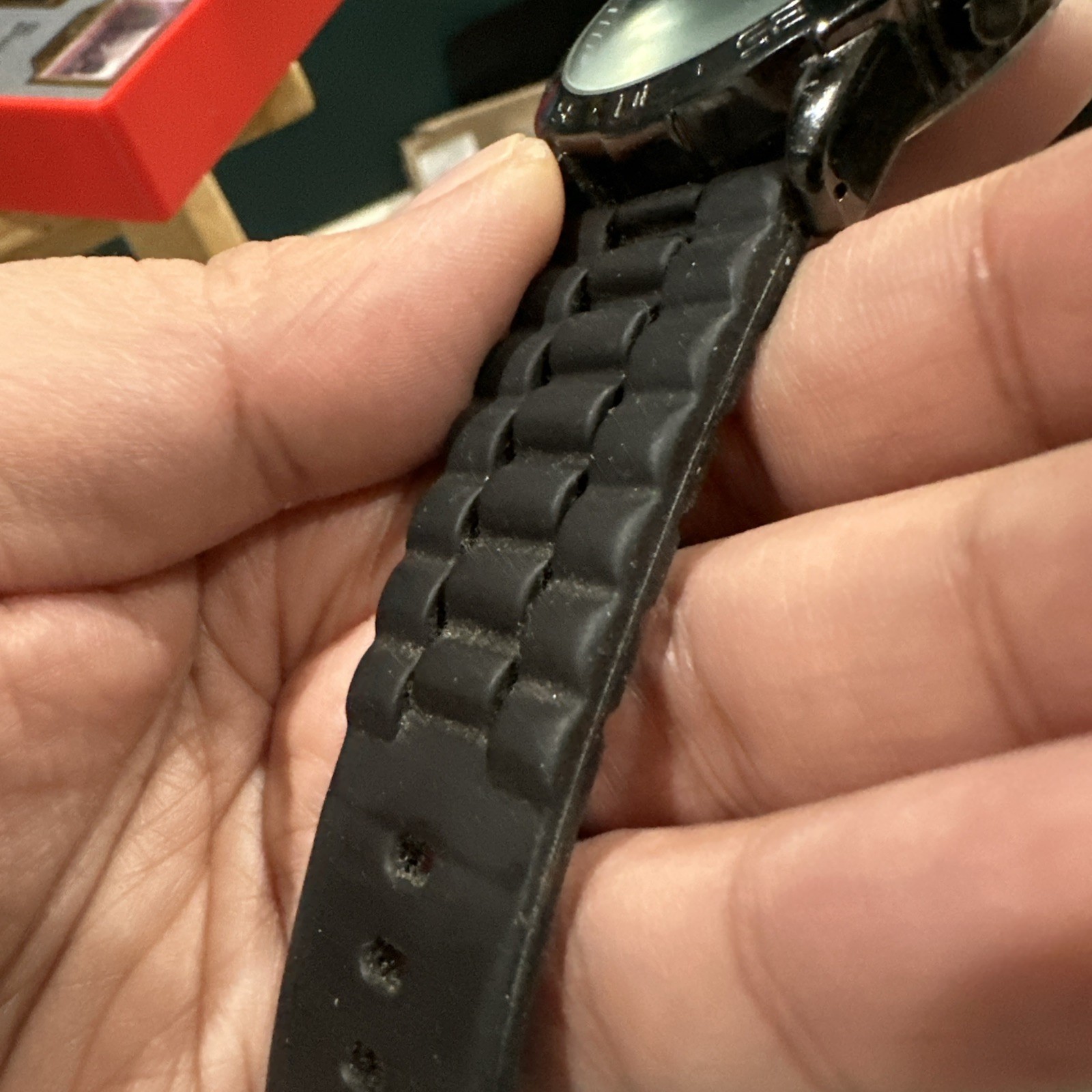 Working Mossimo Men’s Black Silicone Buckle Band Watch Digital New Battery 49mm