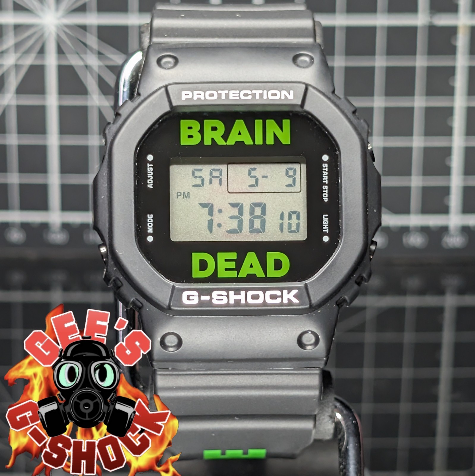 Casio G-Shock BRAIN DEAD DW-5600 Black Green Japanese Exclusive Square DW-5600VT
