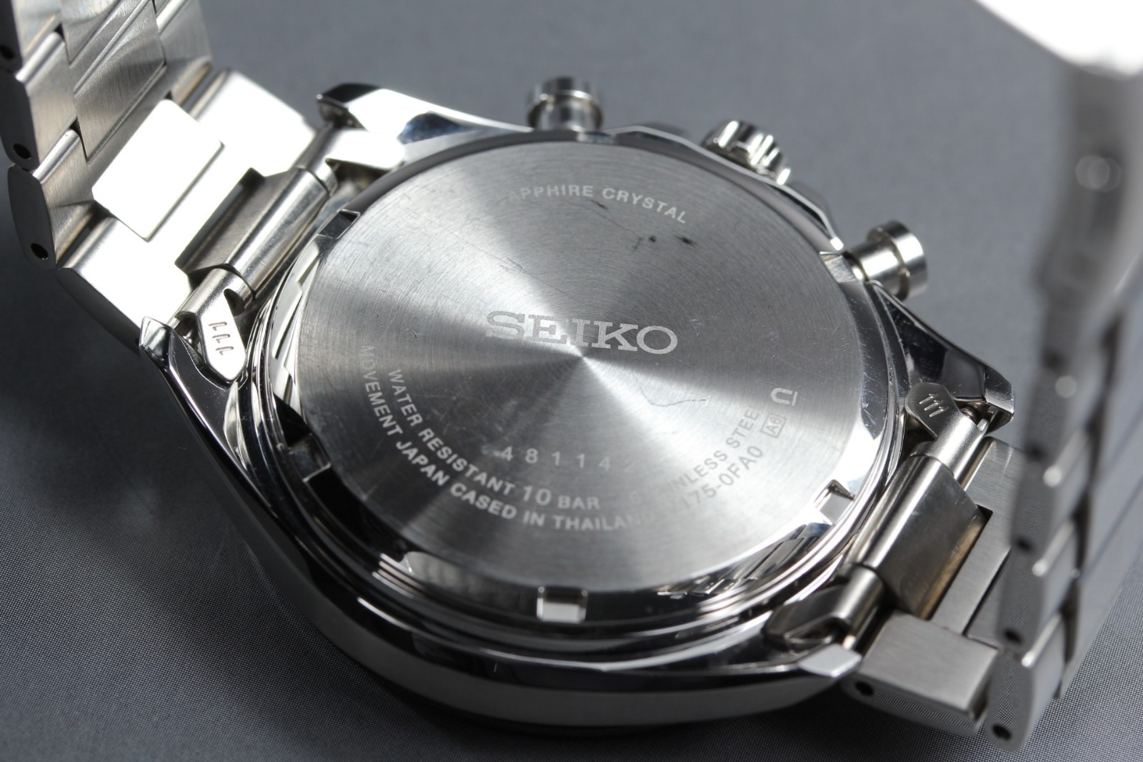 [N MINT] Seiko Chronogaph V175-0FA0 Men’s Black Dial Quartz Watch From JAPAN