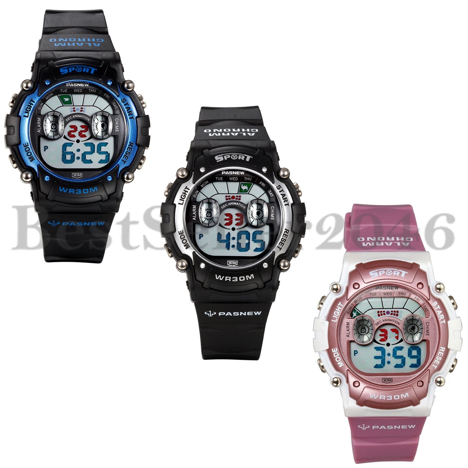 Multifunction Waterproof Children Boys Girls Kid Sports Digital Electronic Watch