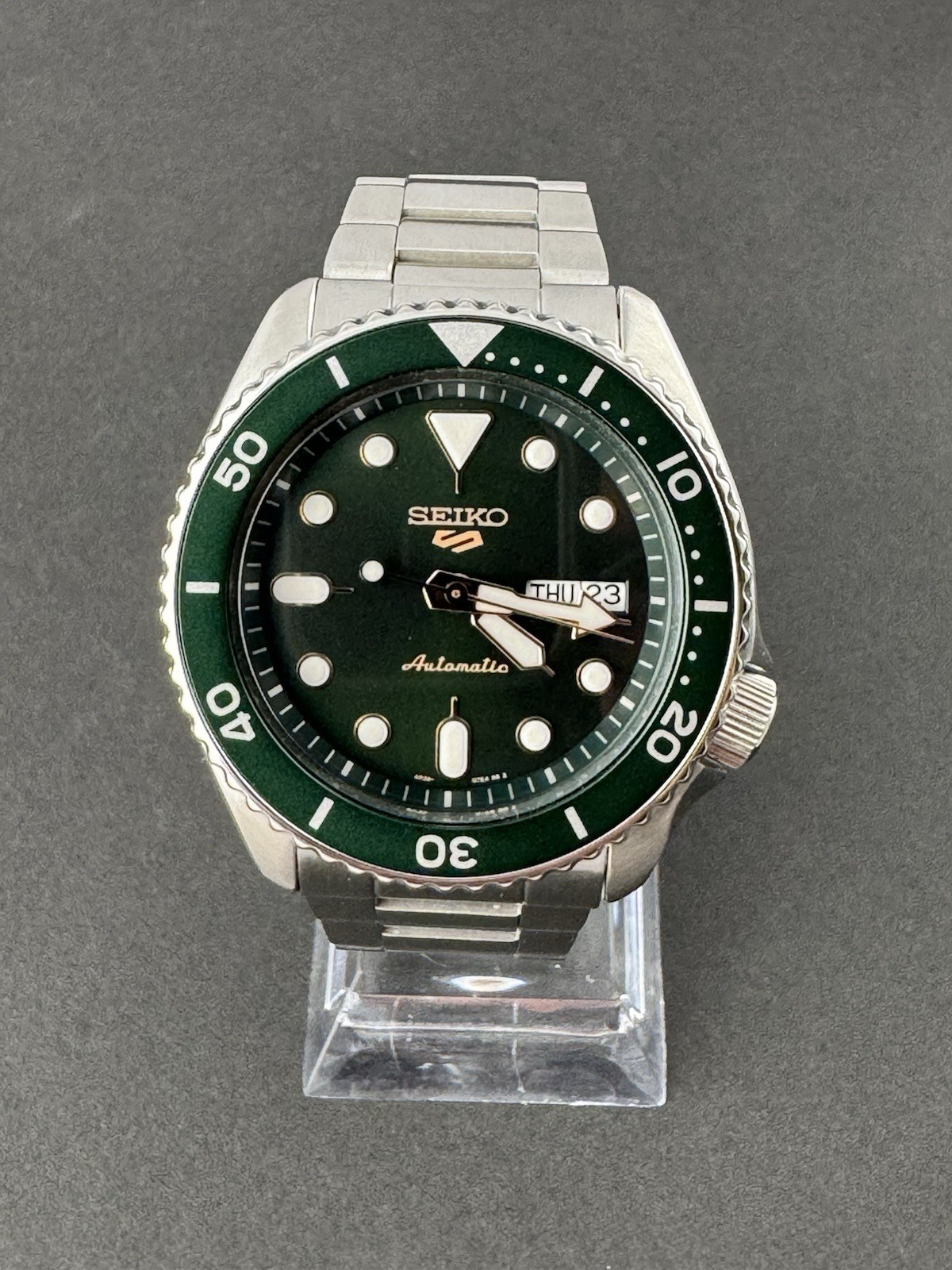 Seiko 5 Sports SRPD63K1 Green Automatic 42.5mm Full Set Box & Papers UK