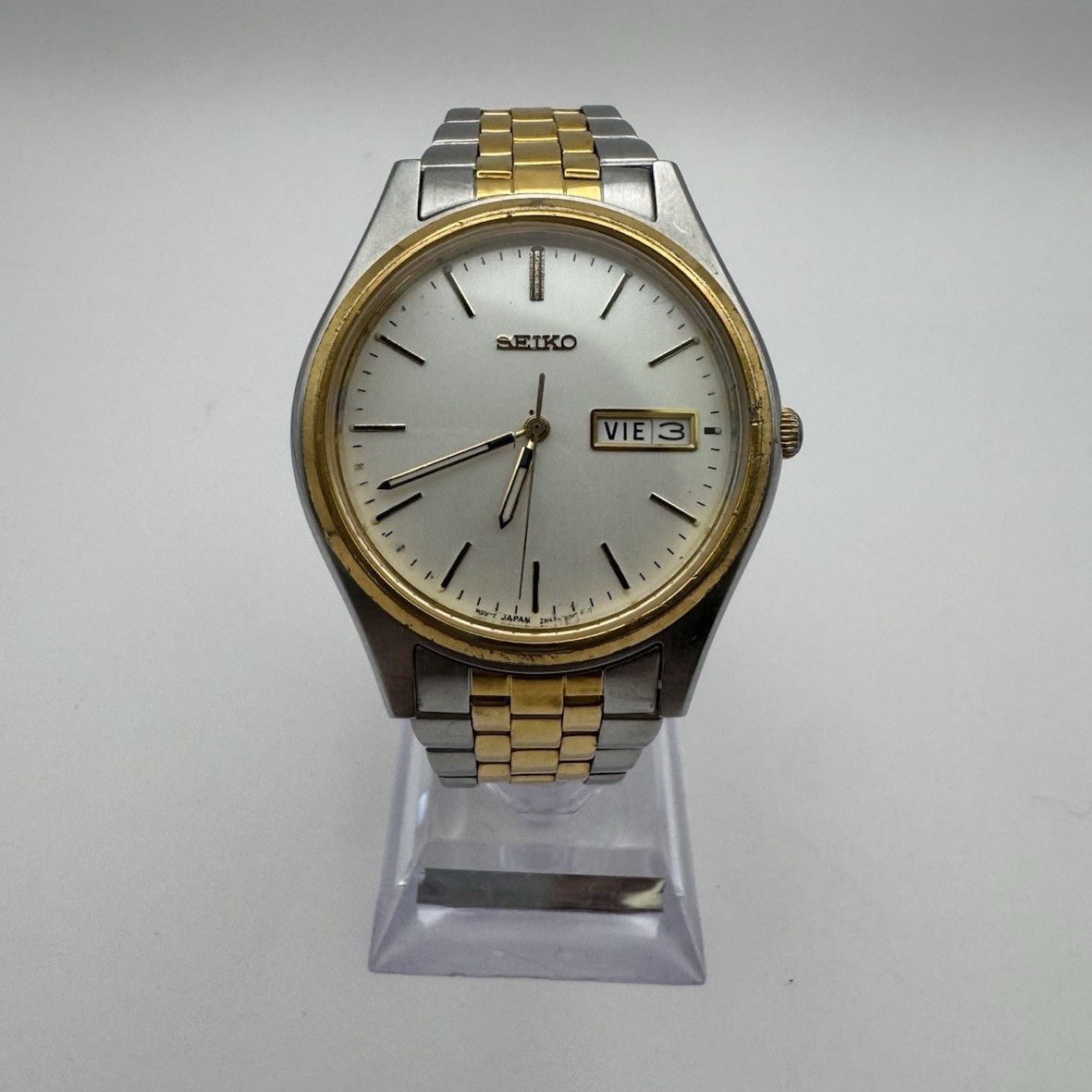 1998 Vintage Seiko Quartz Day-Date Two-Tone Men’s Watch – New Seiko 7N43 Move