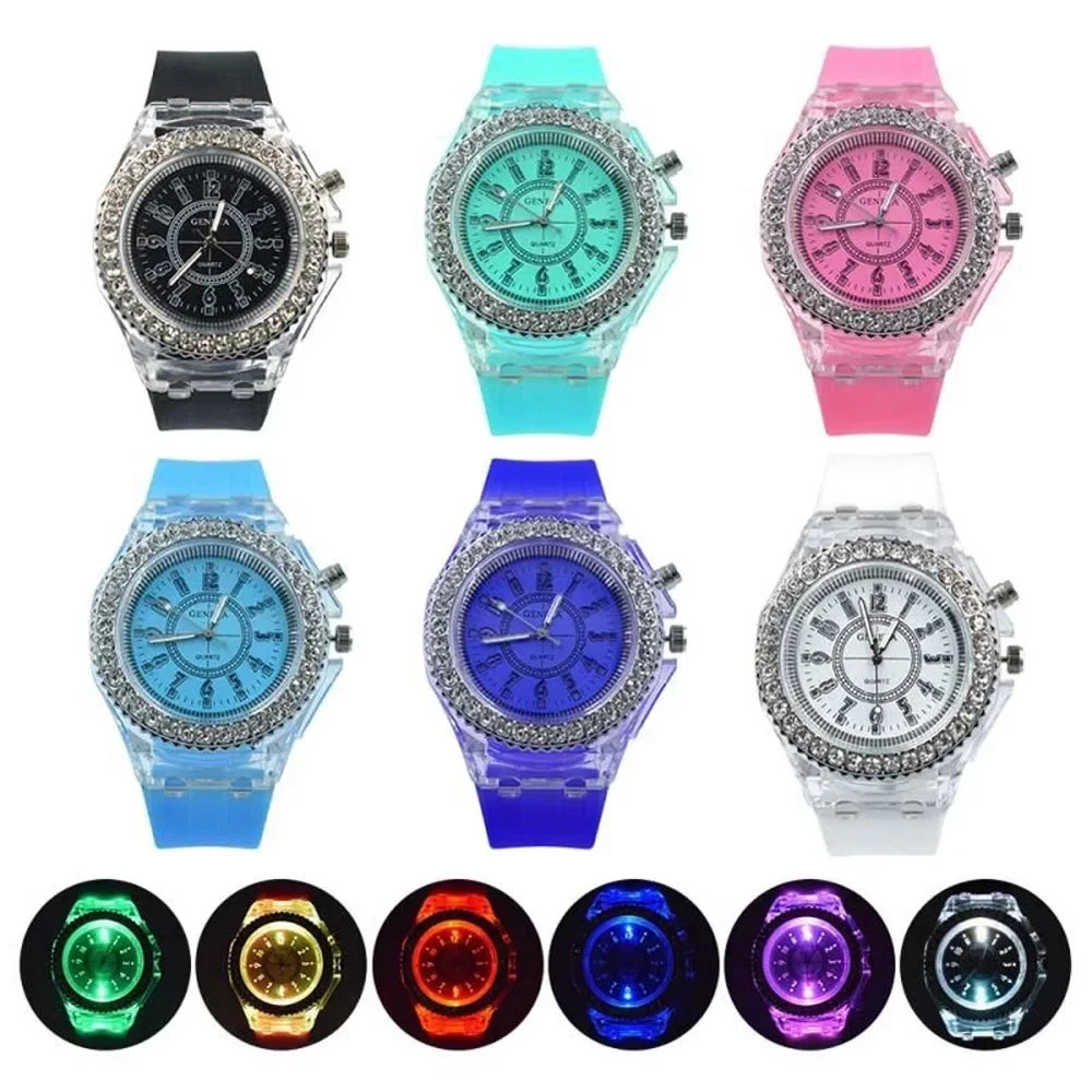 Mens Womens LED Watches Luminous Quartz Watches by Geneva