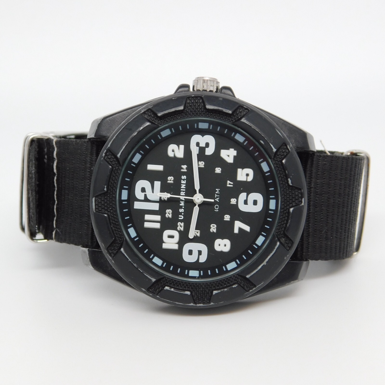 U.S. MARINES CORPS. Mineral Crystal Quartz Analog Men’s Watch New Battery