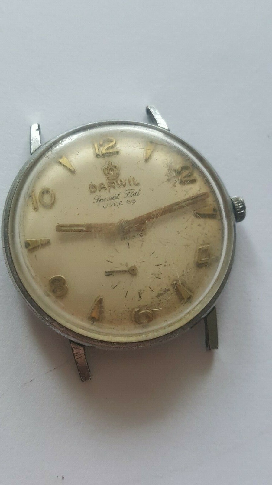 VINTAGE Rare swiss made DARWIL Special flat Luxe 66 watch 17 rubis jewels check!