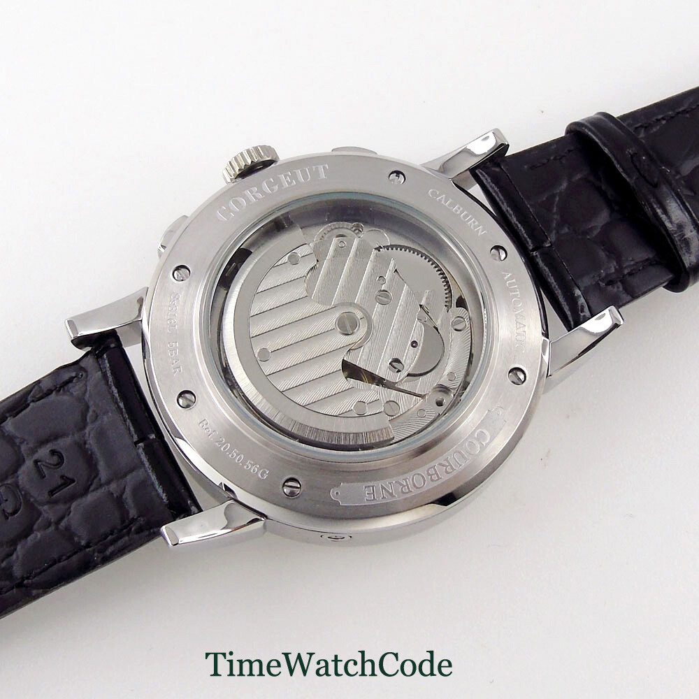 Corgeut 42mm Rose Gold Automatic Mens Watch Week Date Month Year Day/Night