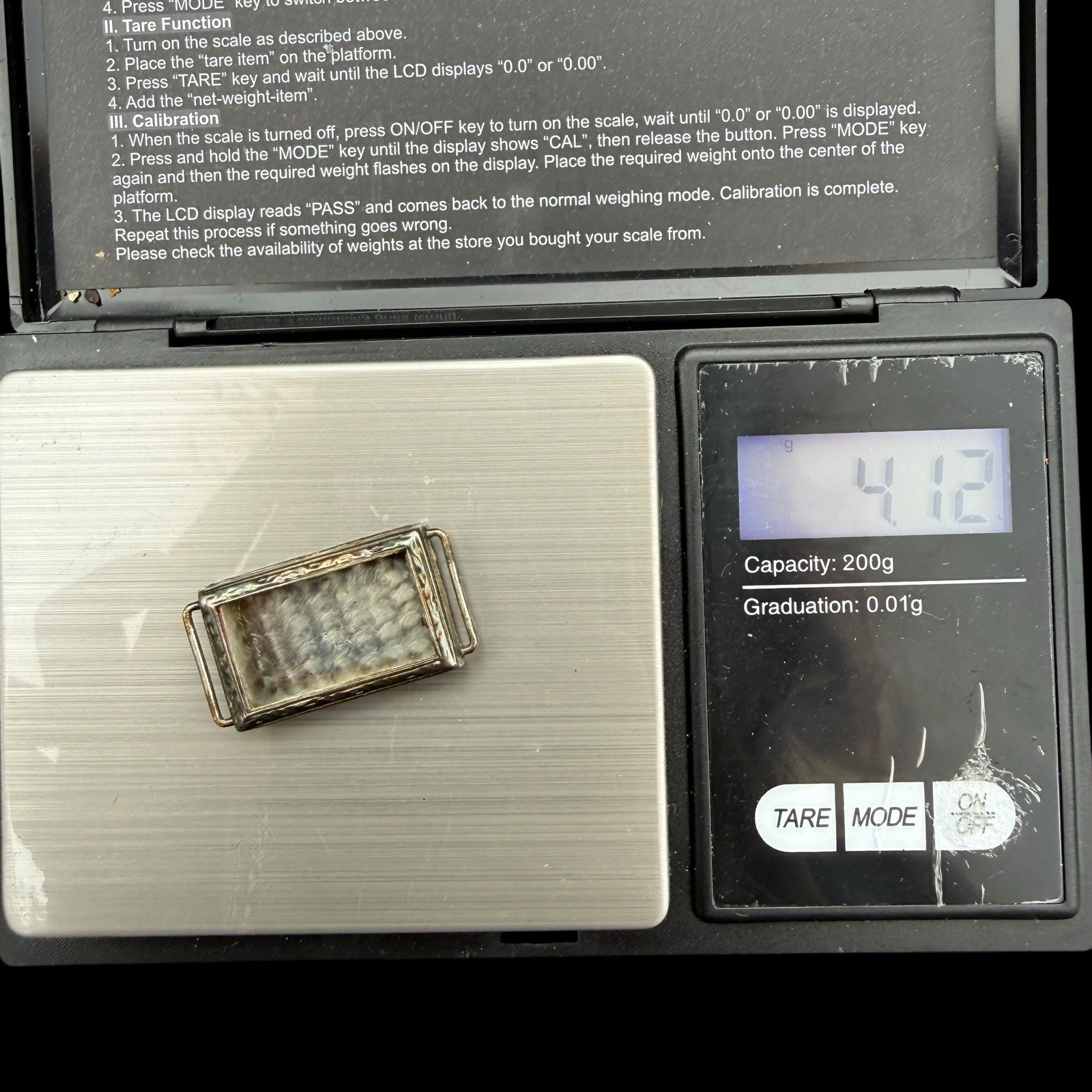 1920s 18k Belais White Gold Watch Case Sapphire Crown 17 Jewel Deco Band AS-IS