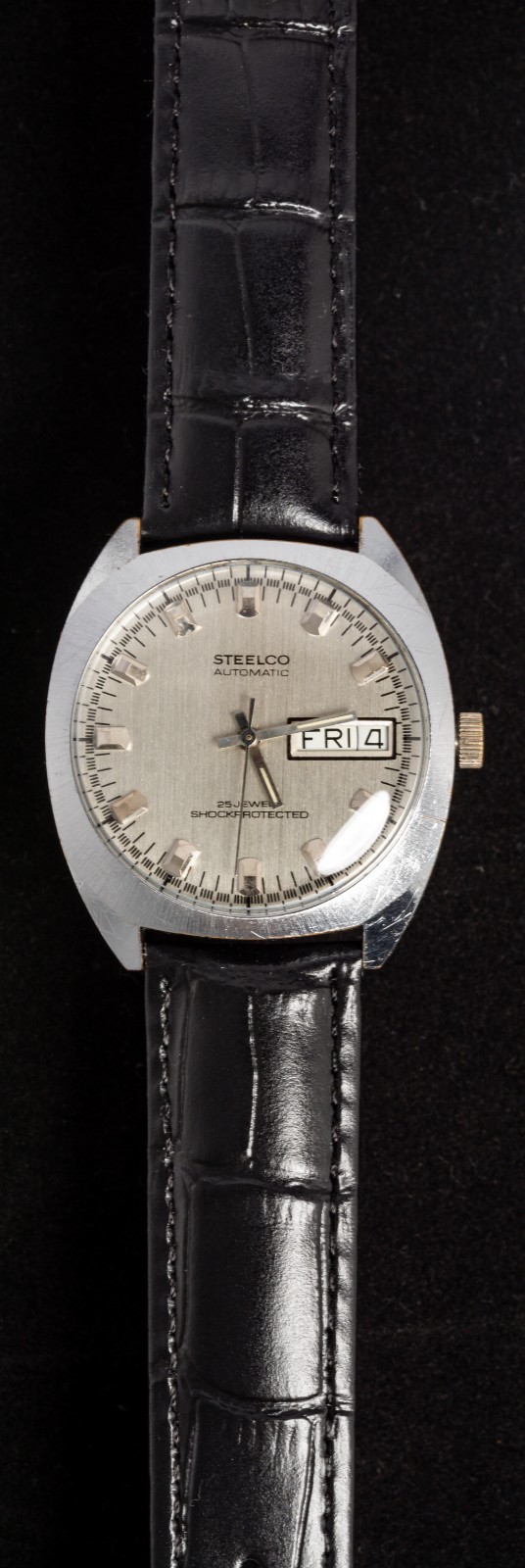 Steelco Silver Brushed Dial Men’s Automatic Vintage Watch — Working
