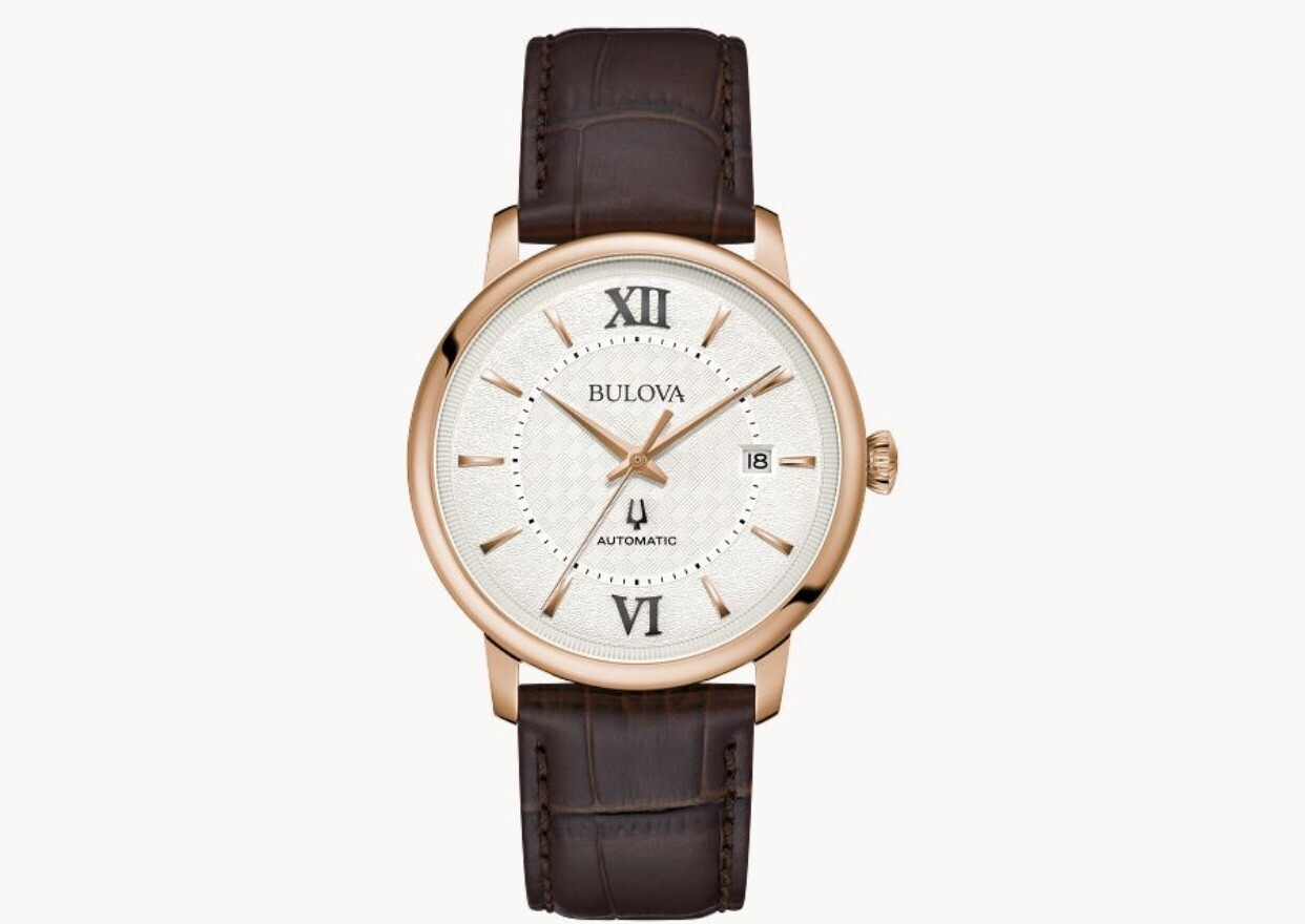 Bulova Hudson Auto Rose Gold-tone Stainless Steel Case Men’s Watch 97B225