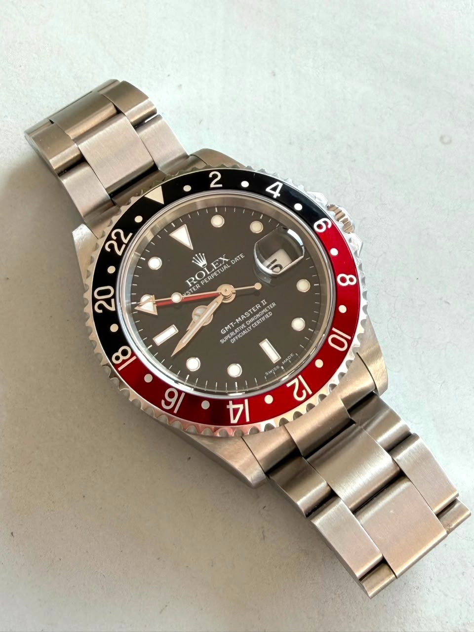 Mint Rolex GMT-Master II 16710 40 mm Steel Coke Bezel Black Red Automatic Watch