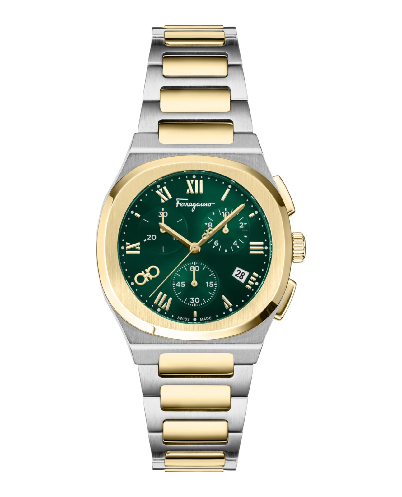 Ferragamo Elliptical Chronograph Men’s Watch, Swiss Made Luxury Designer Watch