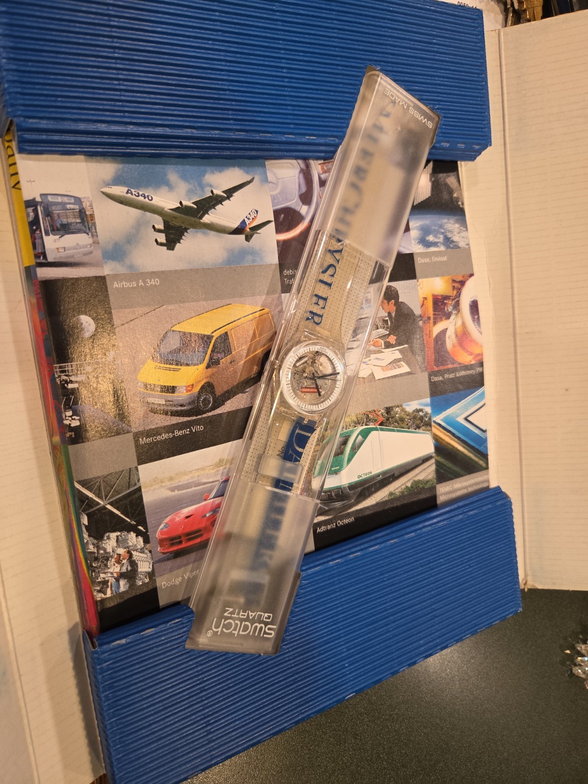 1998 DaimlerChrysler Day One Merger Employee Set Swatch GZ157 Watch New Battery