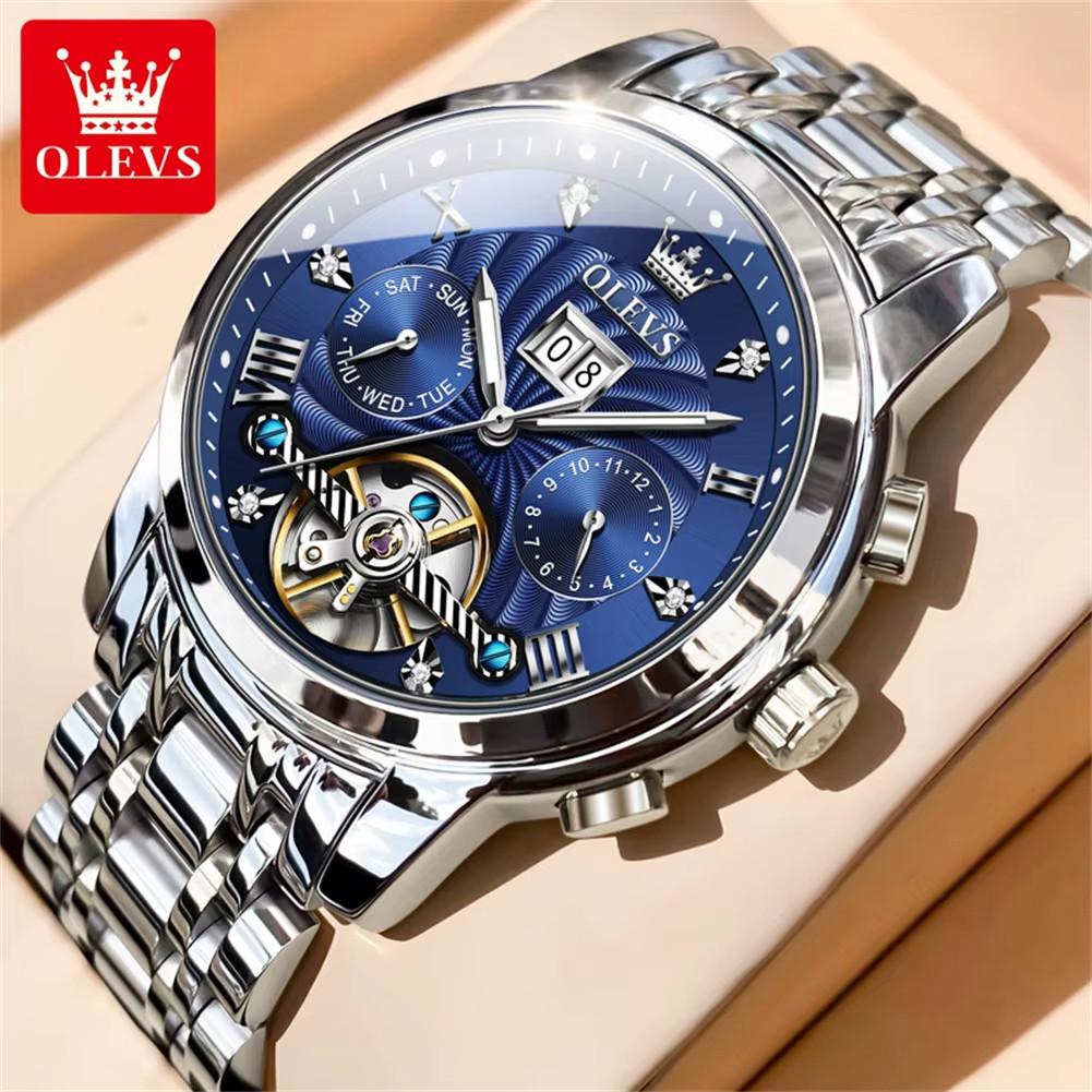 OLEVS 9910 Brand original authentic watches for man luxury Gift Box Steel belt