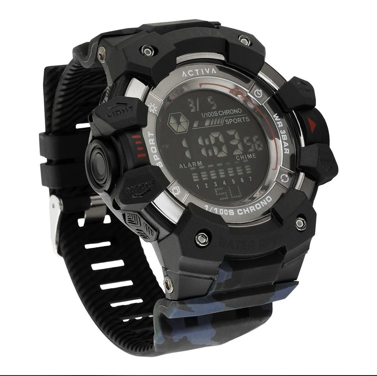 Activa Armour X Invicta Men’s 50mm Black Rubber Digital Watch ACW8050MC-003