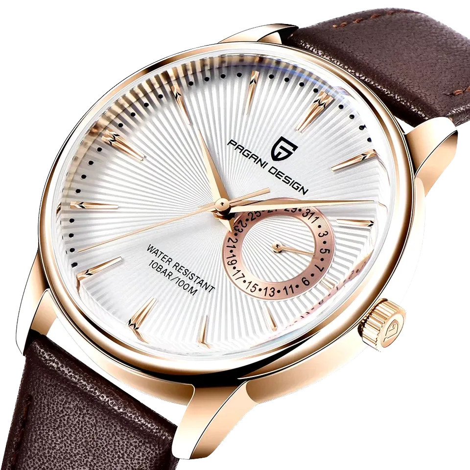 Pagani Design PD-1654 White Leather Automatic Men’s Watch