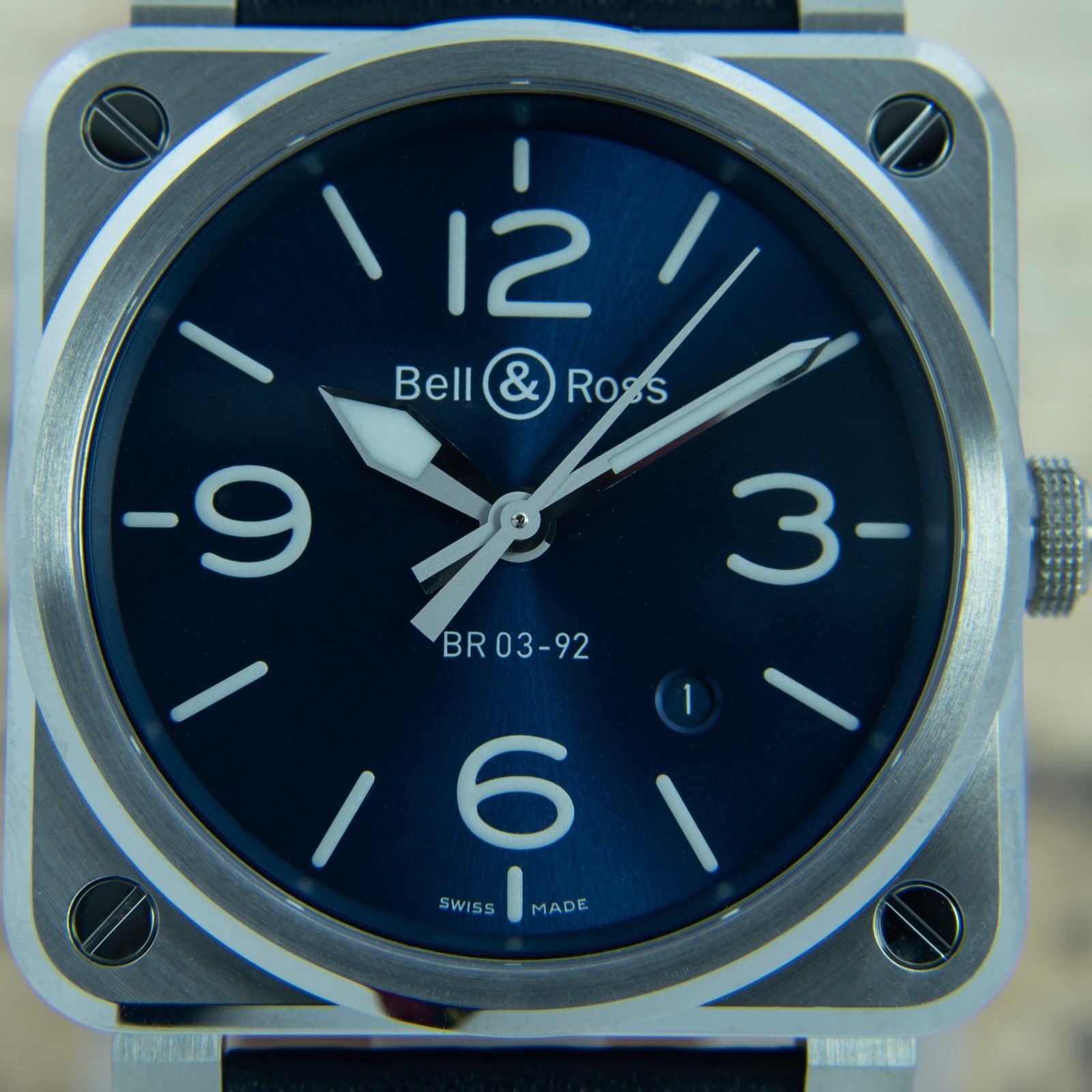 Bell & Ross BR03-92 Blue Steel BR0392-BLU-ST/SCA