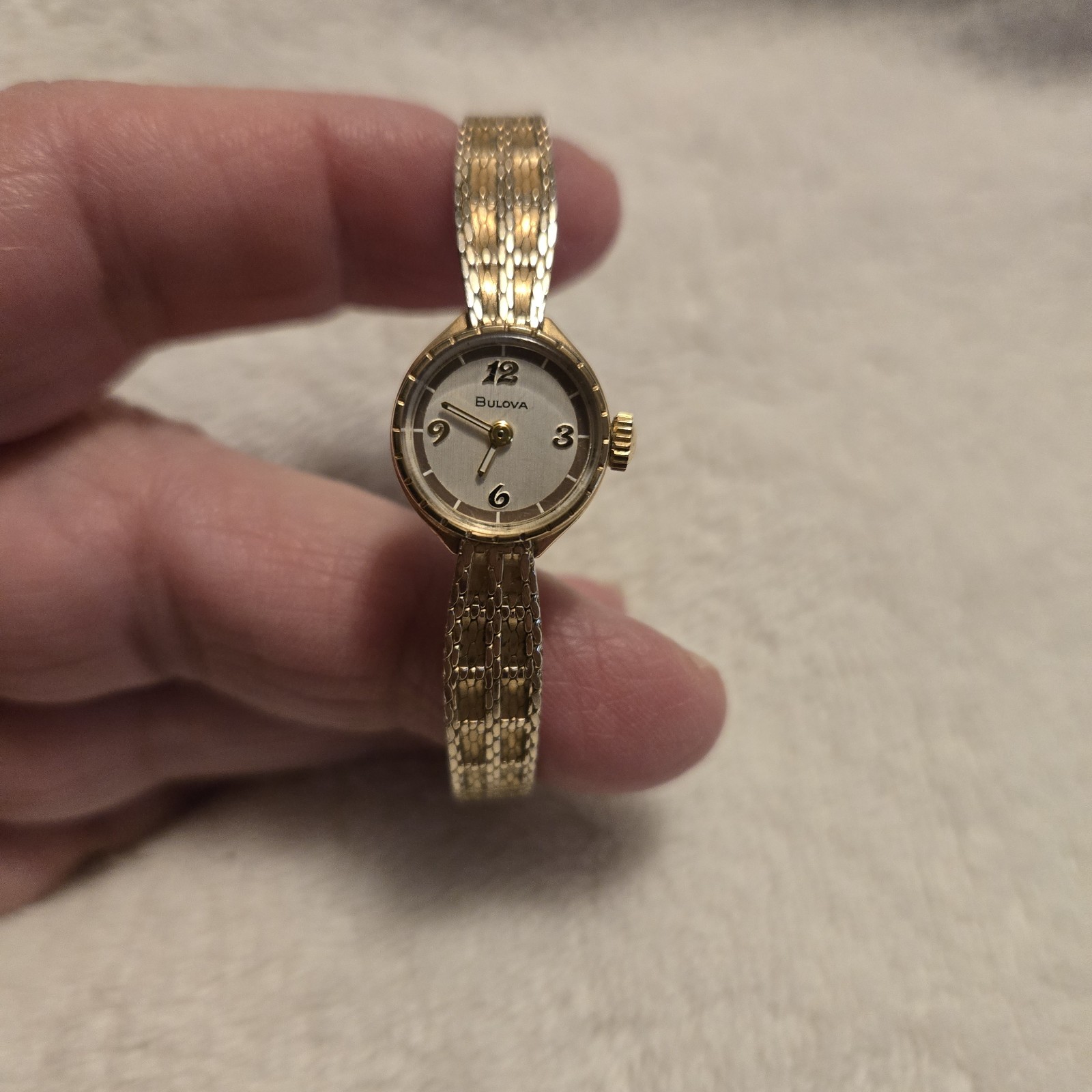 Bulova N2 Womens Watch 10K Rolled Gold Plate Band Admiral 1/20-10 KGF Untested