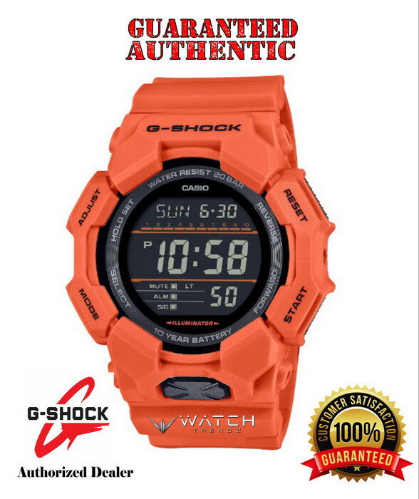 Casio G-Shock GD010-4 World Time 10 Year Battery Digital Orange Watch