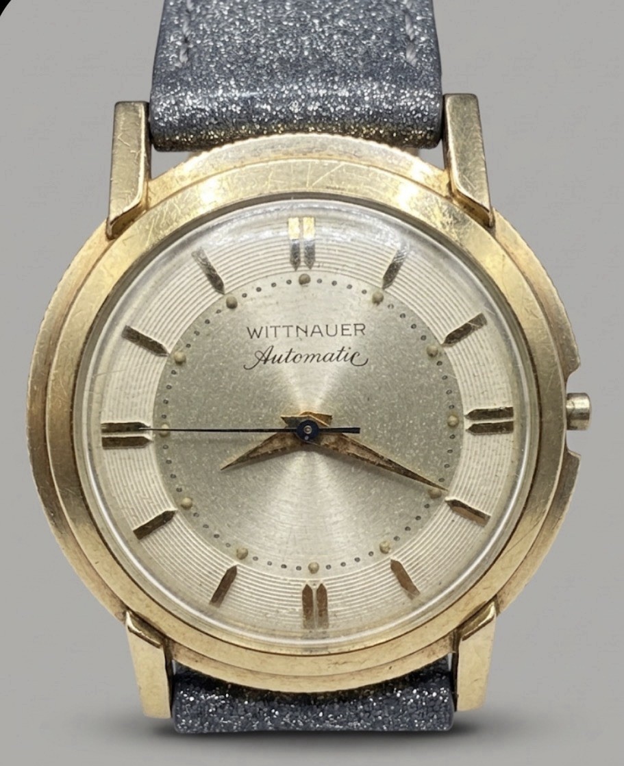 Vintage Wittnauer Automatic Mens Watch 10K Gold Filled Bezel Stainless